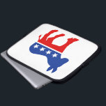 Democrat Donkey Laptop Sleeve<br><div class="desc">Democrat Donkey Laptop Sleeve.

 Choose background colour by clicking on the Customise it! button,  Edit,  Background.</div>
