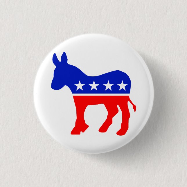 Democrat Donkey Logo 3 Cm Round Badge (Front)