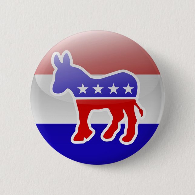 Democrat Donkey Logo 6 Cm Round Badge (Front)
