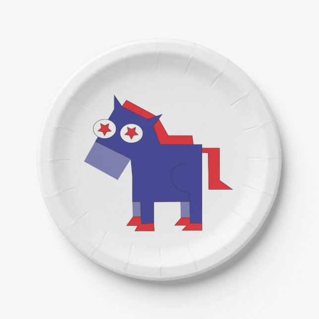 Democrat Donkey Paper Plate (Front)