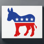 Democrat Donkey Plaque<br><div class="desc">Democrat Donkey Plaque

 Customisable Background.

 Choose the background colour you want by clicking Customise it - Edit - Background.</div>
