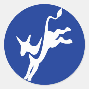 Democrat Donkey Round Sticker