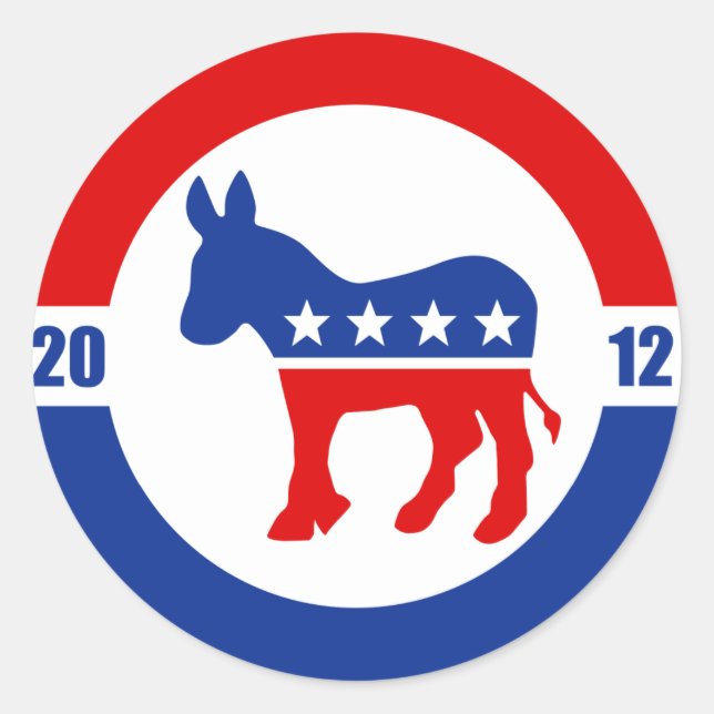 Democrat Donkey Round Sticker (Front)