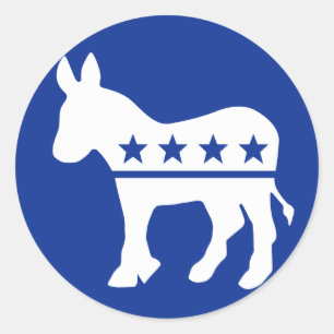 Democrat Donkey Round Sticker