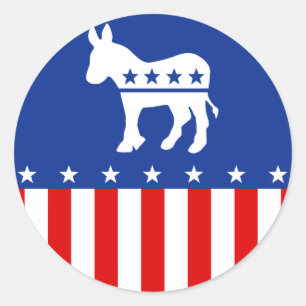 Democrat Donkey Round Sticker