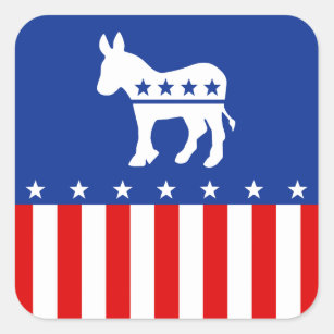 Democrat Donkey Square Sticker
