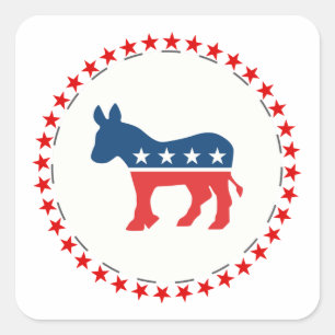 Democrat donkey square sticker