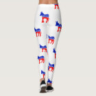 Democrat Donkey Symbol Red White and Blue Leggings