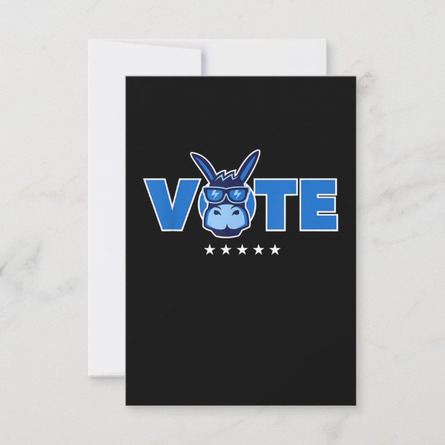 Democrat Donkey Vote 2020 Democratic Thank You Card (Front)