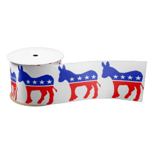 Democrat Election Symbol Satin Ribbon