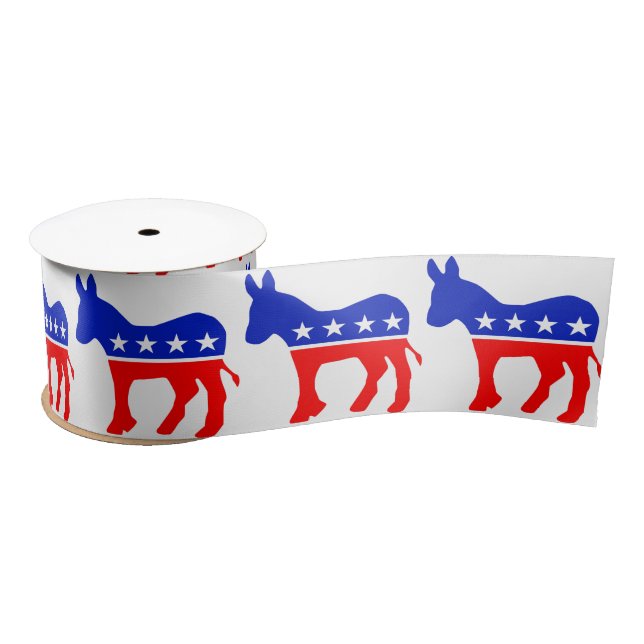 Democrat Election Symbol Satin Ribbon (Spool)