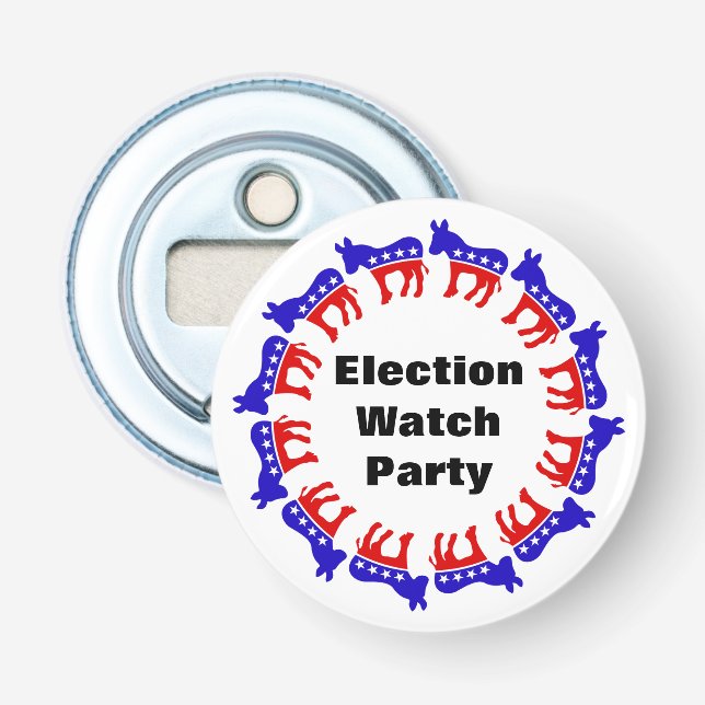 Democrat Election Watch Party Bottle Opener (Front)