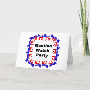Democrat Election Watch Party Card