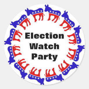 Democrat Election Watch Party Classic Round Sticker