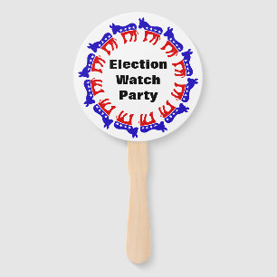 Democrat Election Watch Party Hand Fan