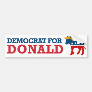 Democrat For Donald --.png Bumper Sticker