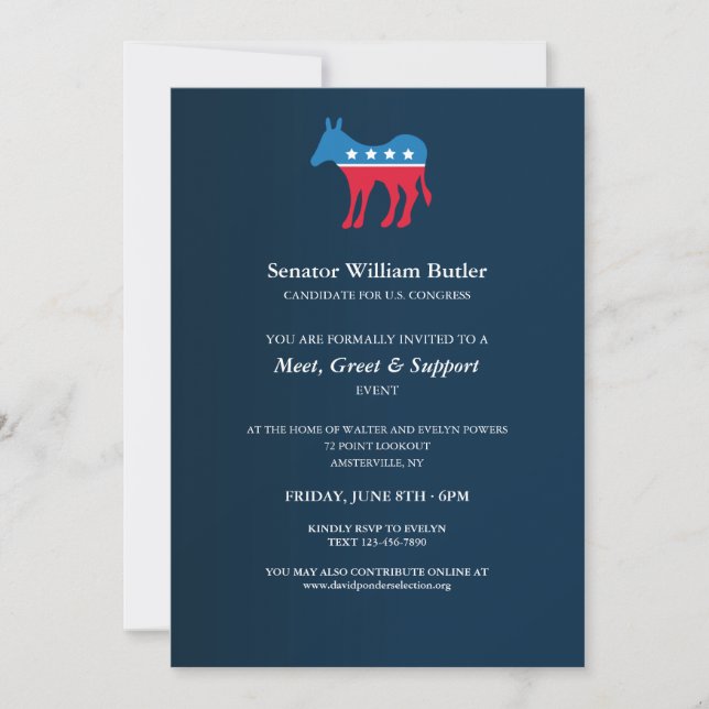 Democrat Fundraising Invitations (Front)
