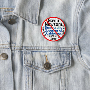 Democrat Gavin Newsom Governor of CA 6 Cm Round Badge