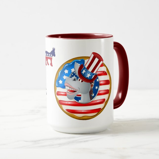 Democrat God Bless America Doughnut Mug (Front Right)