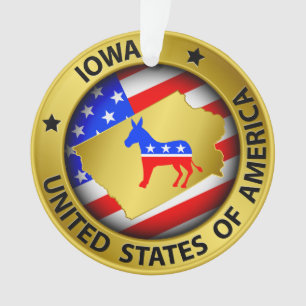 Democrat Iowa Ornament - SRF