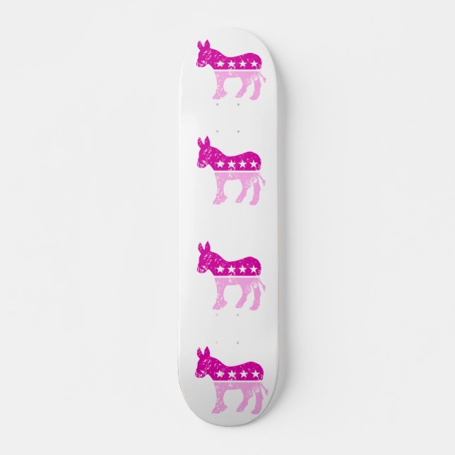 Democrat Original Donkey Distressed Pink Skateboard (Front)