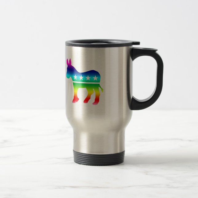 Democrat Original Donkey Rainbow Travel Mug (Right)