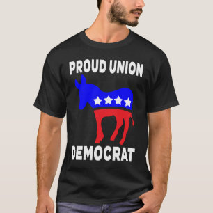 Democrat Party Donkey Proud Union Member With USA  T-Shirt