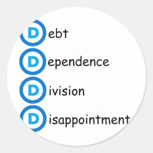 Democrat Party Logo Problems Classic Round Sticker