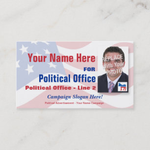 Democrat Political Election Campaign Business Card
