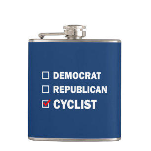 Democrat Republican Cyclist Hip Flask