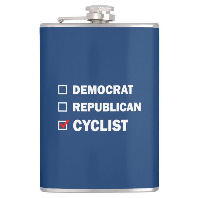 Democrat Republican Cyclist Hip Flask (Front)