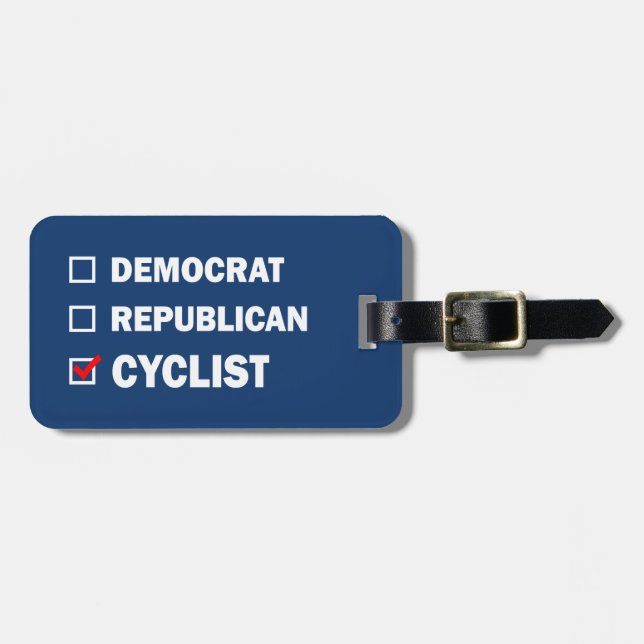 Democrat Republican Cyclist Luggage Tag (Front Horizontal)