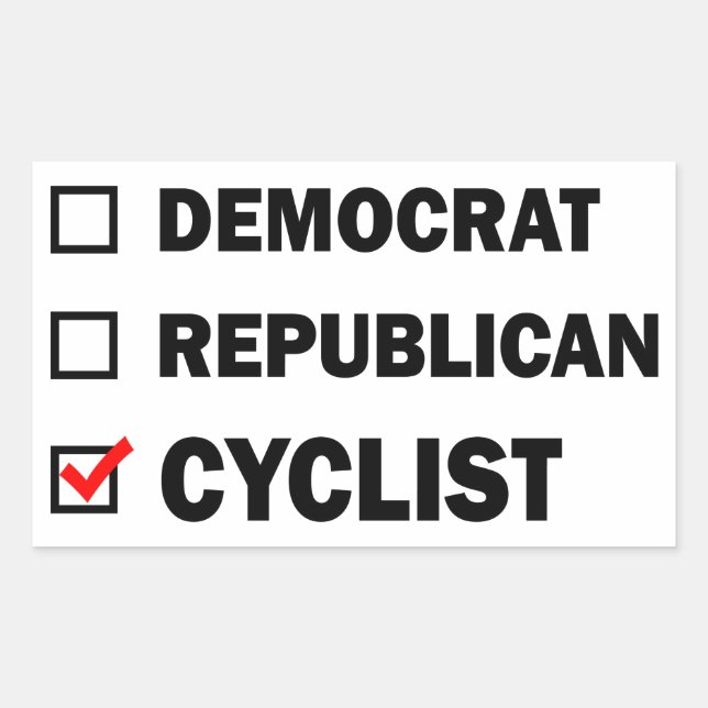 Democrat Republican Cyclist Rectangular Sticker (Front)