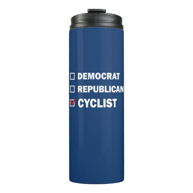 Democrat Republican Cyclist Thermal Tumbler (Front)