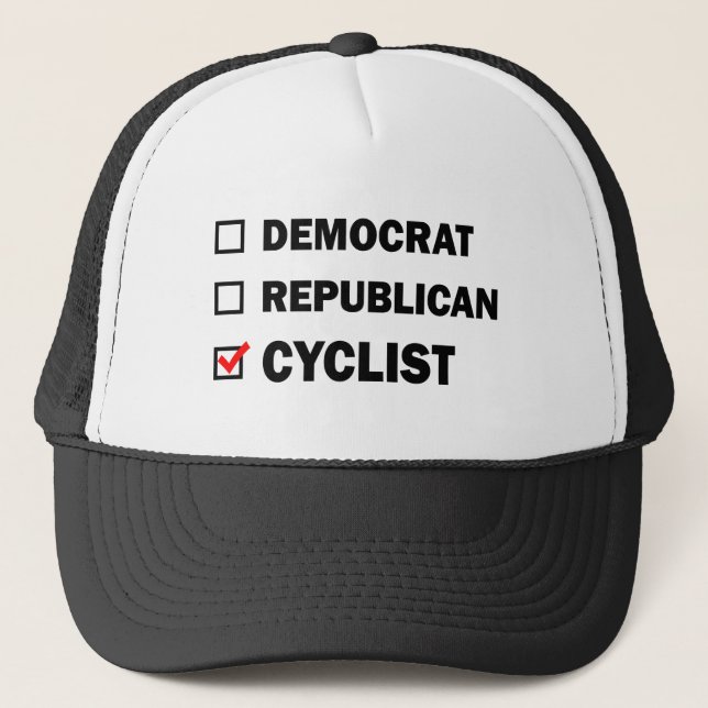 Democrat Republican Cyclist Trucker Hat (Front)