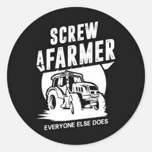 Democrat Republican Farmers Subsidies Screw A Farm Classic Round Sticker