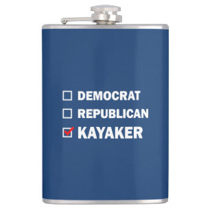 Democrat Republican Kayaker Hip Flask
