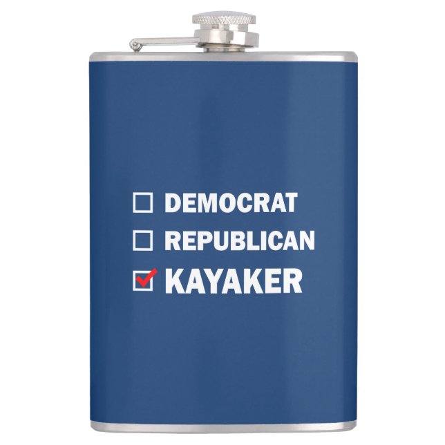 Democrat Republican Kayaker Hip Flask (Front)