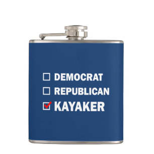 Democrat Republican Kayaker Hip Flask