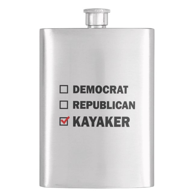 Democrat Republican Kayaker Hip Flask (Front)