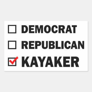 Democrat Republican Kayaker Rectangular Sticker