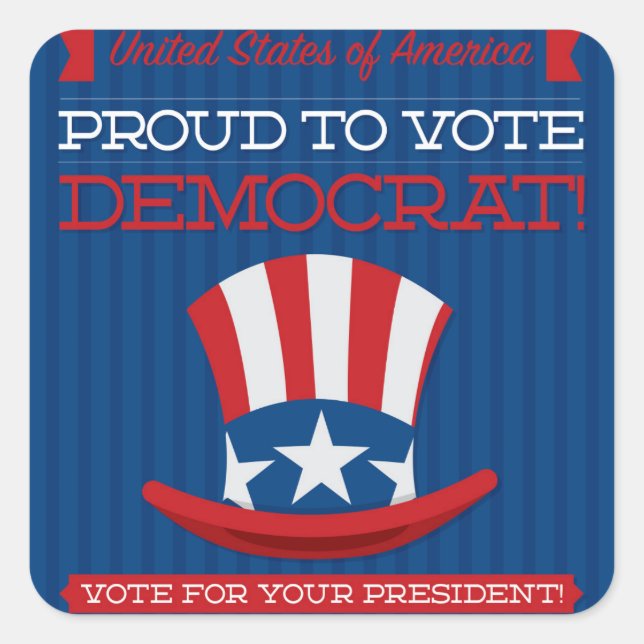 Democrat Square Sticker (Front)