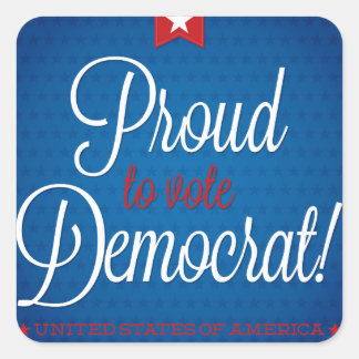 Democrat Square Sticker