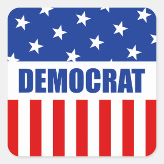 Democrat Square Sticker