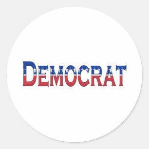 Democrat Stars and Stripes Logo Classic Round Sticker