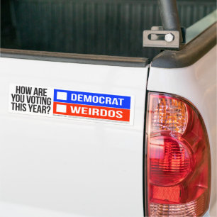 DEMOCRAT vs WEIRDOS Bumper Sticker
