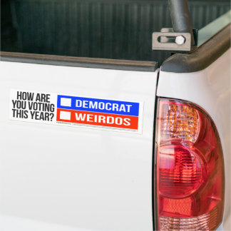 DEMOCRAT vs WEIRDOS Bumper Sticker