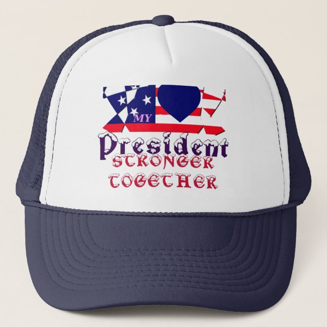 Democrat We Are Stronger Presidential Team Cool Trucker Hat (Front)