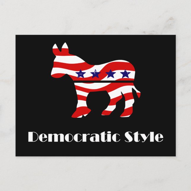 Democrat with Style Postcard (Front)
