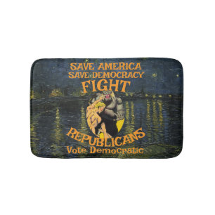 DEMOCRAT ZL X1 KP PARTY VOTE ELECTION COST TEE BATH MAT
